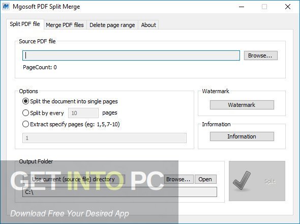 Mgosoft PDF Split Merge Direct Link Download GetintoPC.com