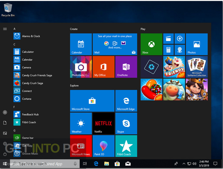 Windows 10 Pro Redstone 5 Mar 2019 Screenshot 8 GetintoPC.com