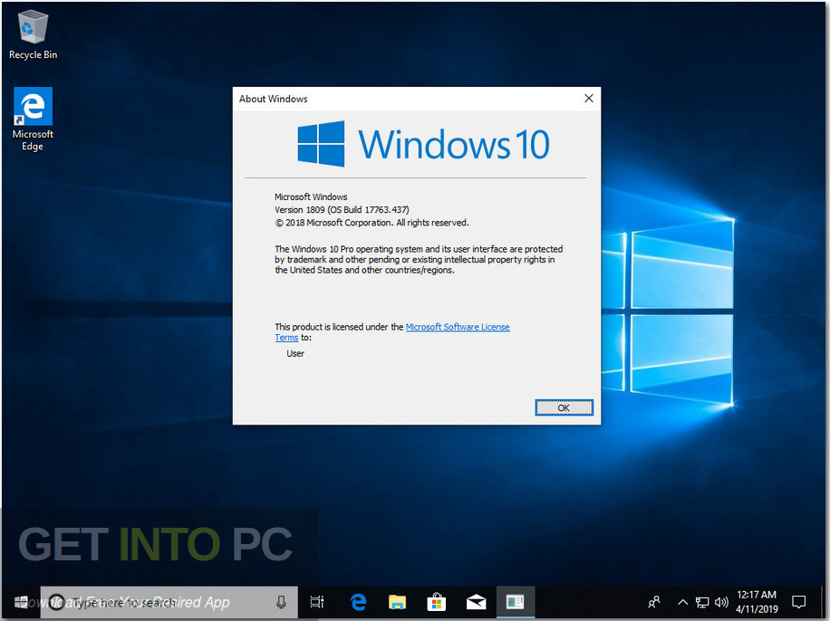 Windows 10 Pro Redstone 5 x64 Apr 2019 Screenshot 7 GetintoPC.com