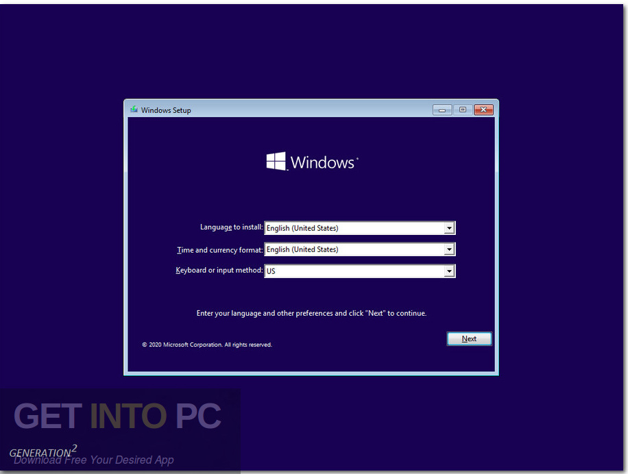 Windows 10 Pro X64 incl Office 2019 JUNE 2020 Screen shot 1 GetintoPC.com