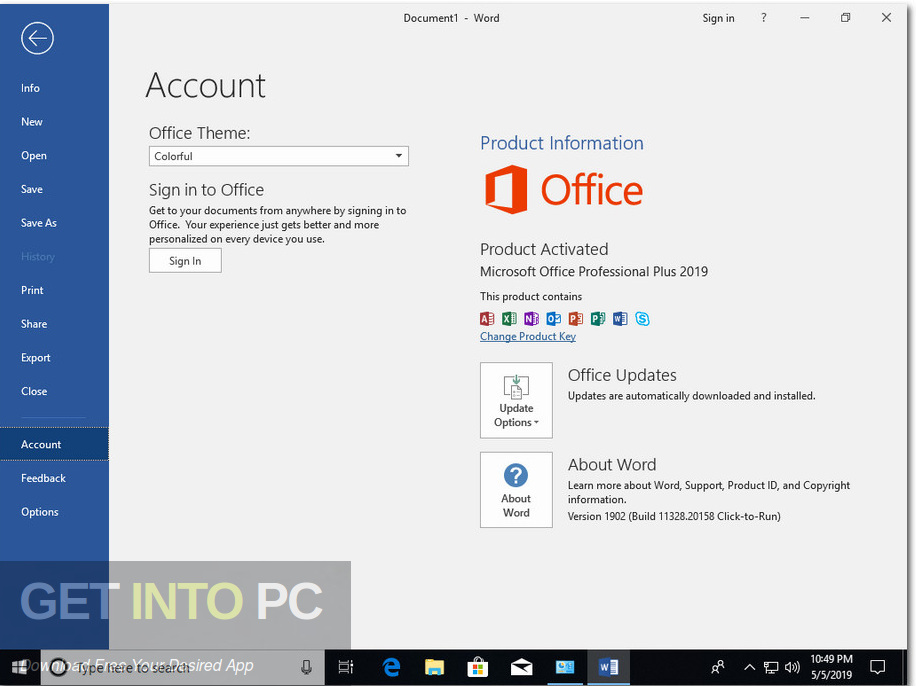 Windows 10 Pro x64 RS5 incl Office 2019 May 2019 Screenshot 3 GetintoPC.com