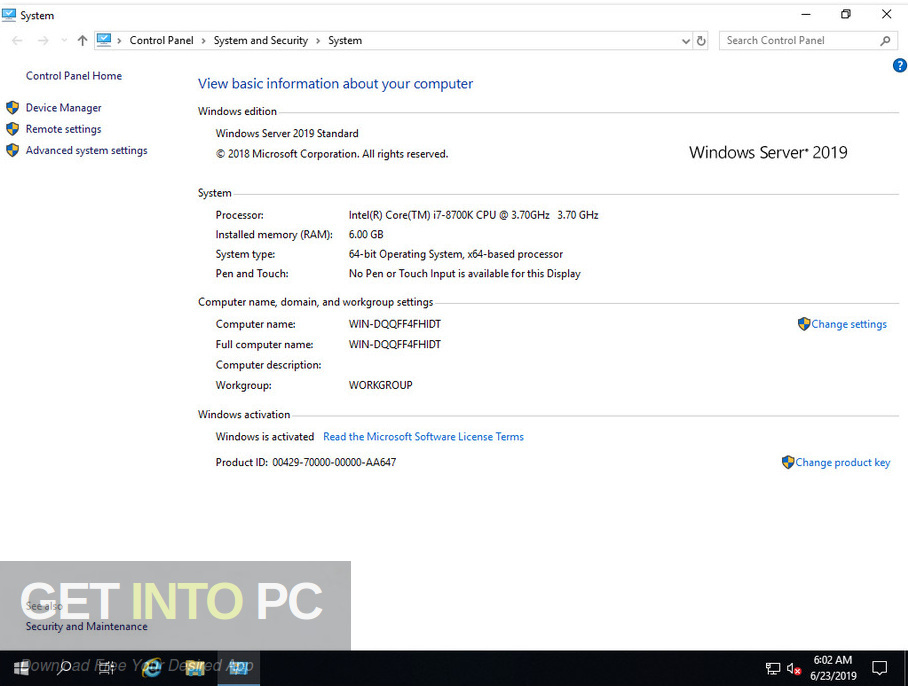 Windows Server 2019 Standard Updated June 2019 Screenshot 6 GetintoPC.com